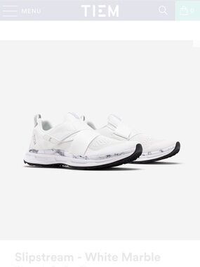 TIEM Slipstream White Marble Cycling Shoes with SPD Clips